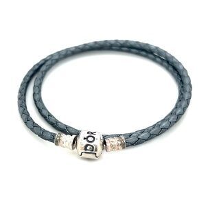 Pandora Gray Double Wrap Corded Bracelet